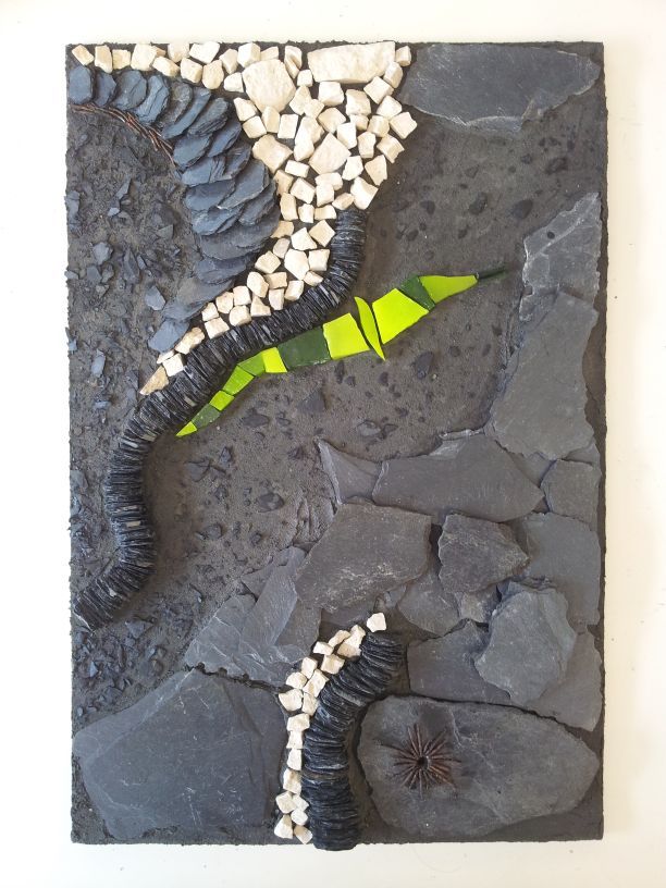 Mosaïque en ardoise